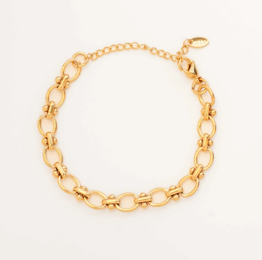 Golden Elegance Link Bracelet - Temple Jewelry