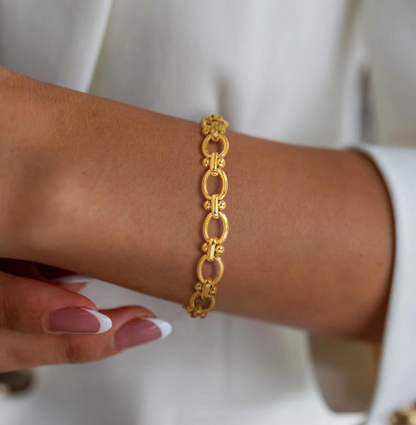 Golden Elegance Link Bracelet - Temple Jewelry