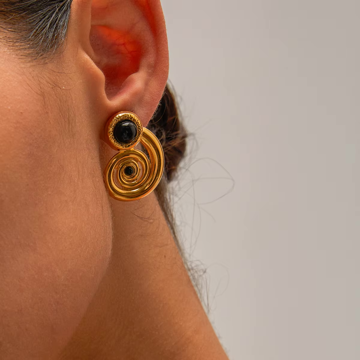 Golden Spiral Elegance - Temple Jewelry